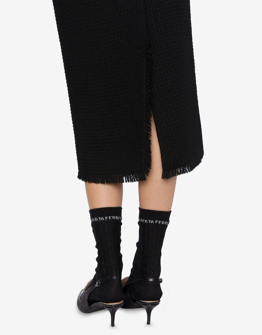 Alberta Ferretti Gonna longuette in stuoia di lana Fino Al -60%