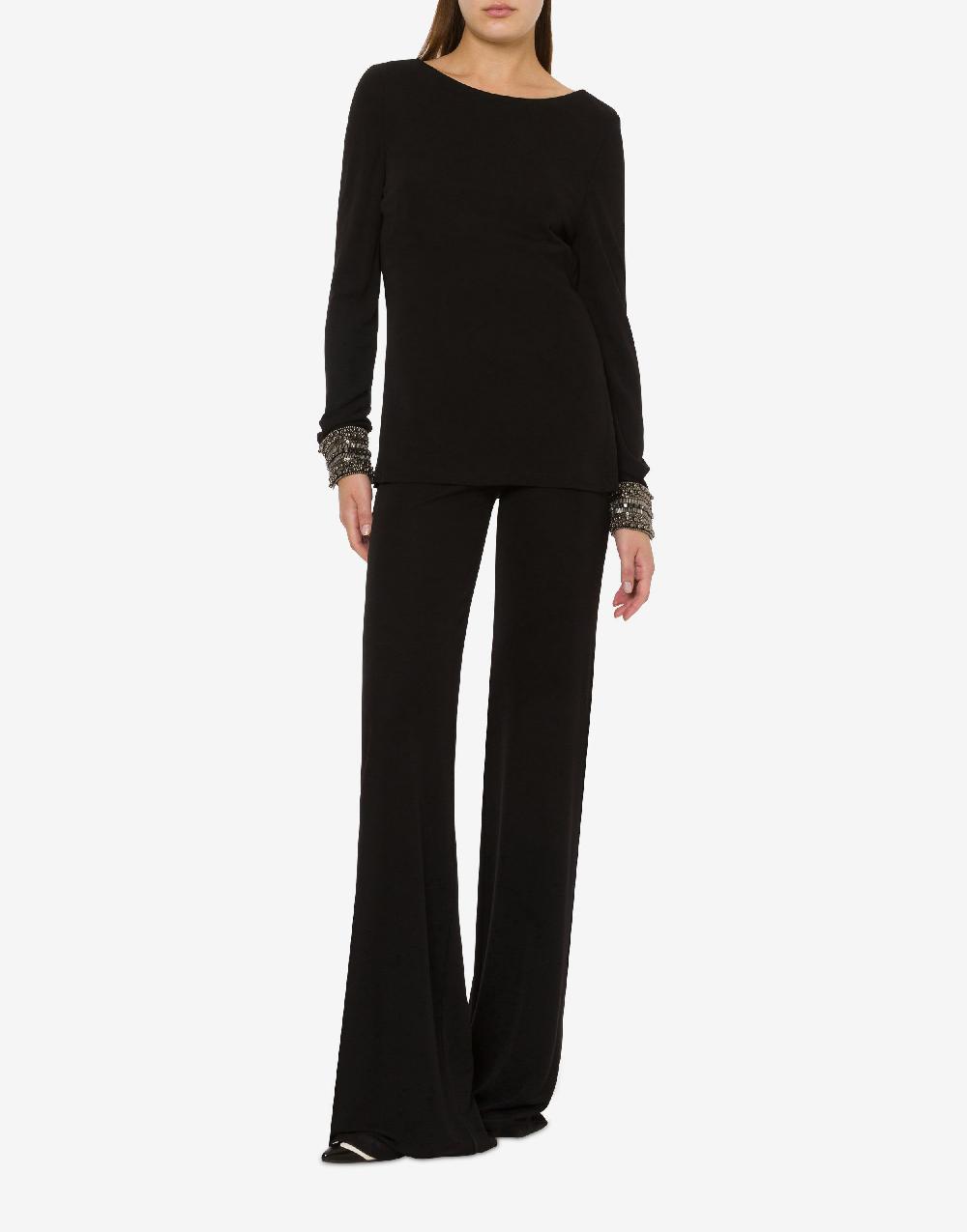 Alberta Ferretti Blusa in organzino con polsini ricamati Shopping Online