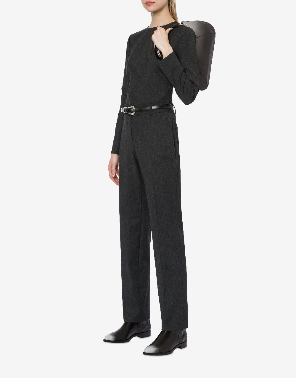 Alberta Ferretti Pantalone in twill di lana stretch Sconto