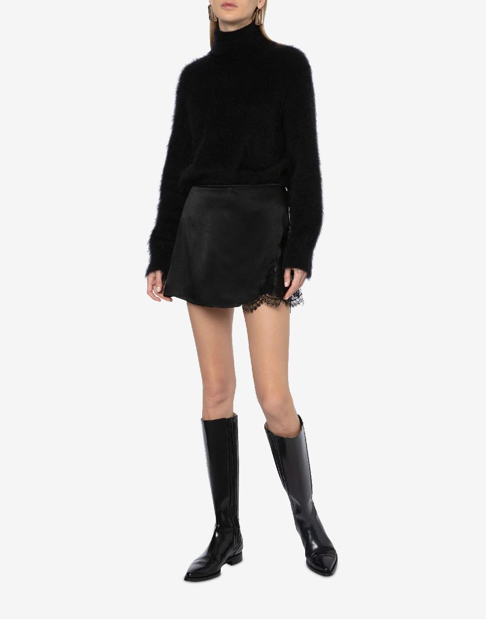 Alberta Ferretti Maglione con collo alto in mohair superkid Offerta