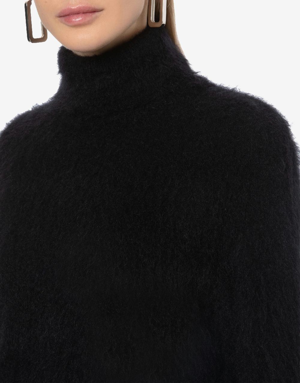Alberta Ferretti Maglione con collo alto in mohair superkid Offerta