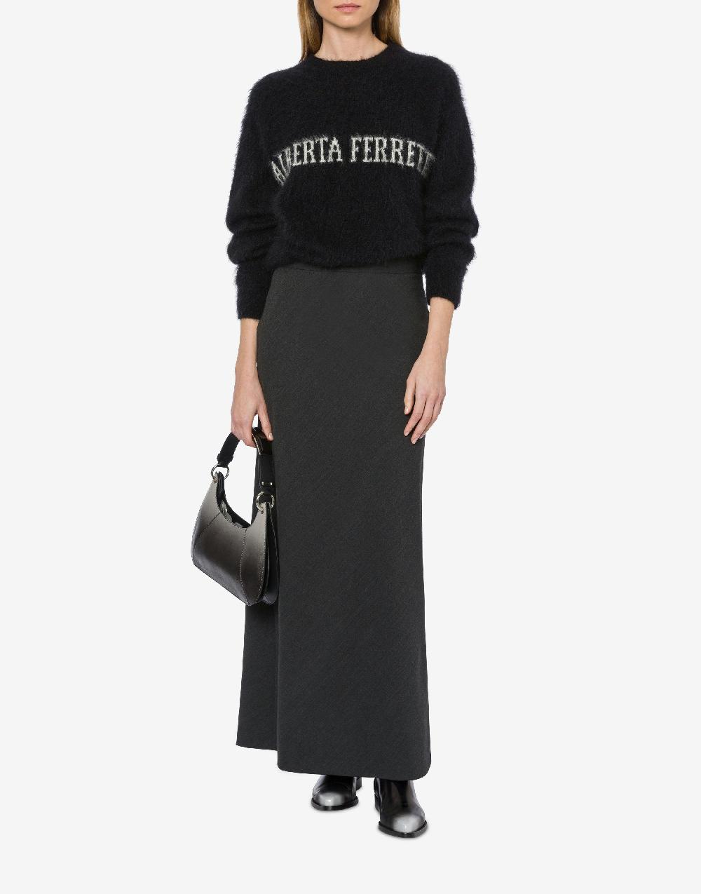 Alberta Ferretti Maglione in mohair superkid con logo Outlet
