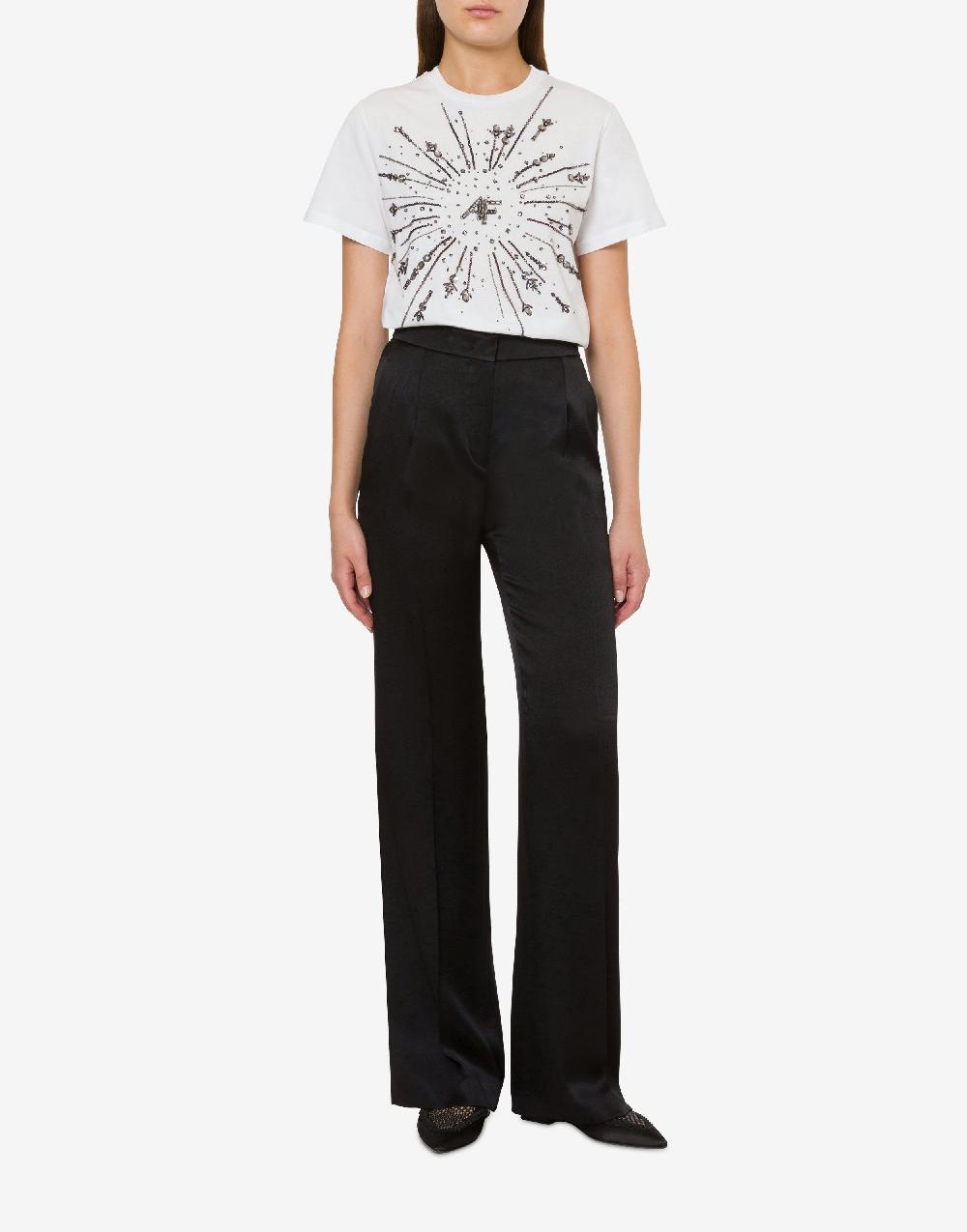 Alberta Ferretti T-shirt in jersey organico con ricamo Vendite Flash