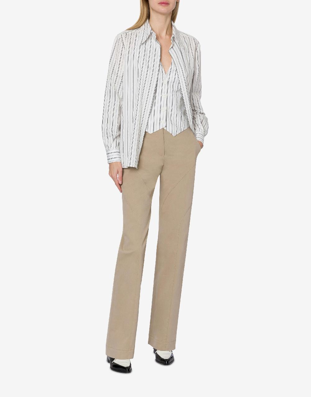 Alberta Ferretti Pantalone in gabardina di cotone stretch Negozio