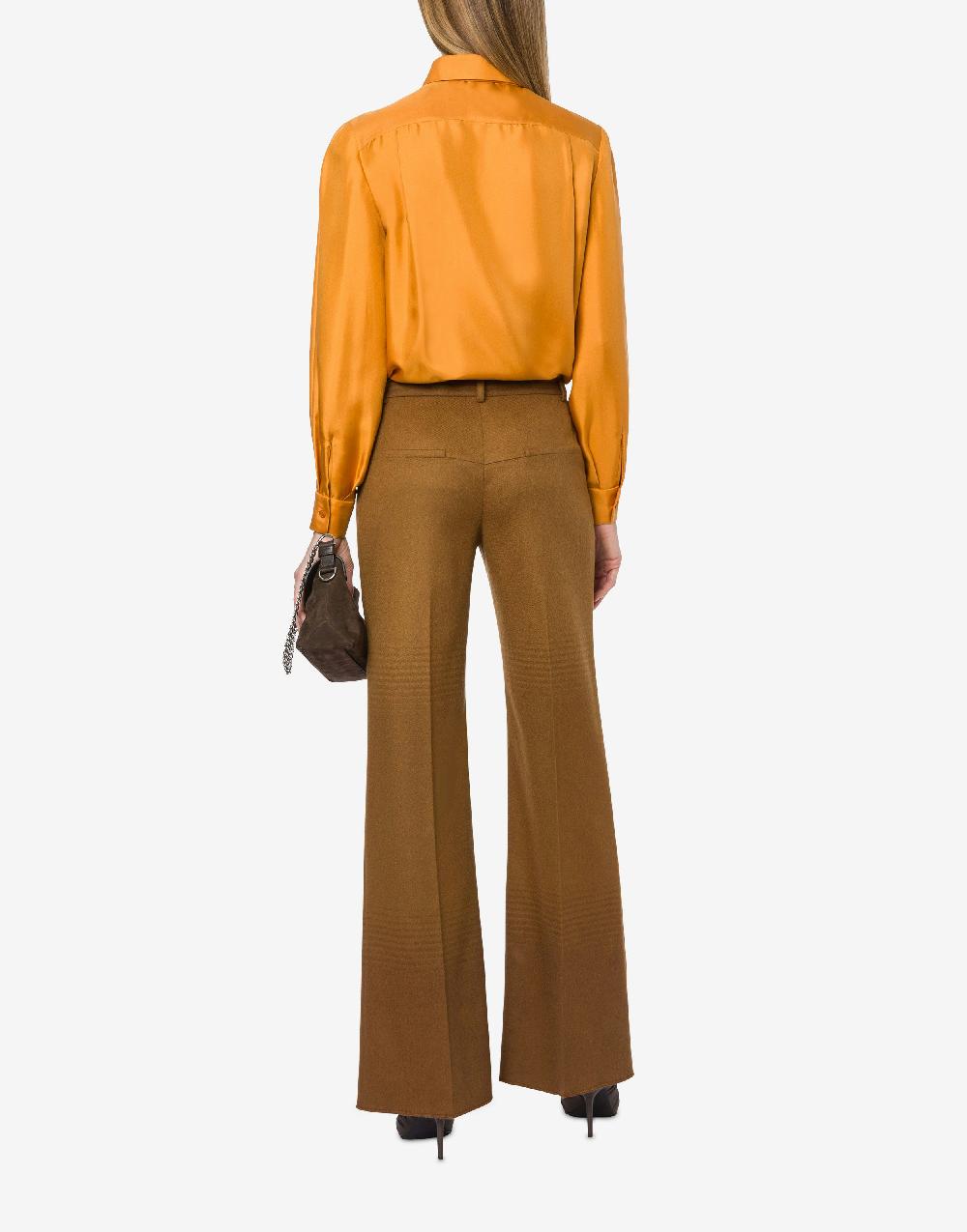 Alberta Ferretti Camicia in twill di seta con sciarpina In Saldo