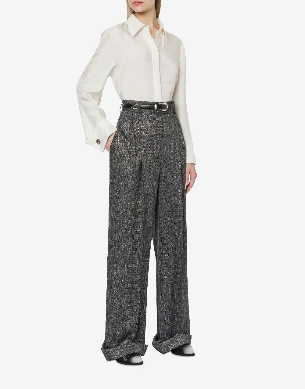 Alberta Ferretti Camicia in twill di seta con bottoni gioiello 2025