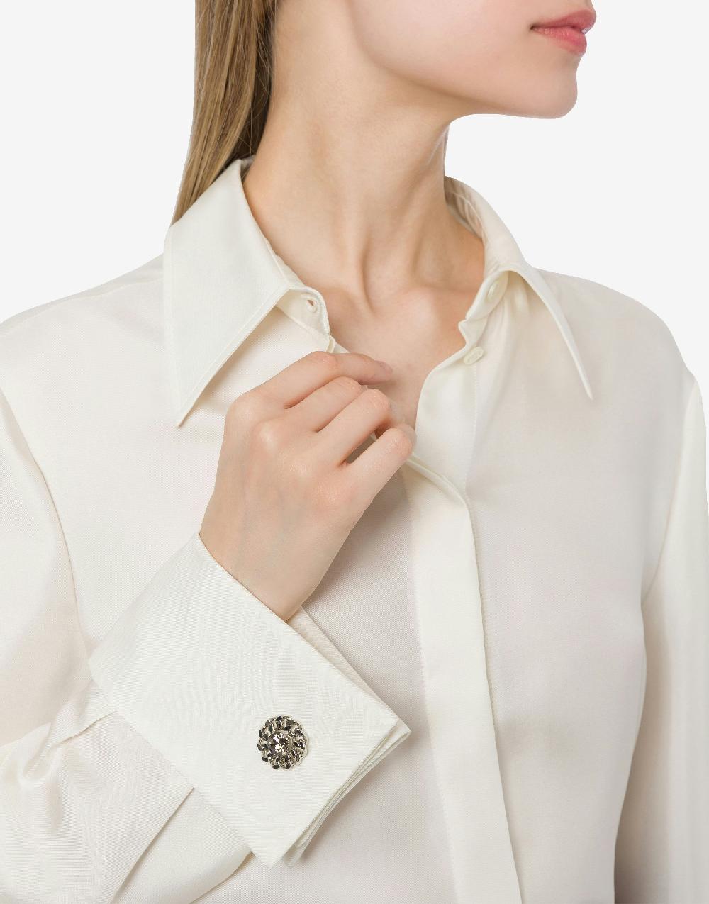 Alberta Ferretti Camicia in twill di seta con bottoni gioiello 2025