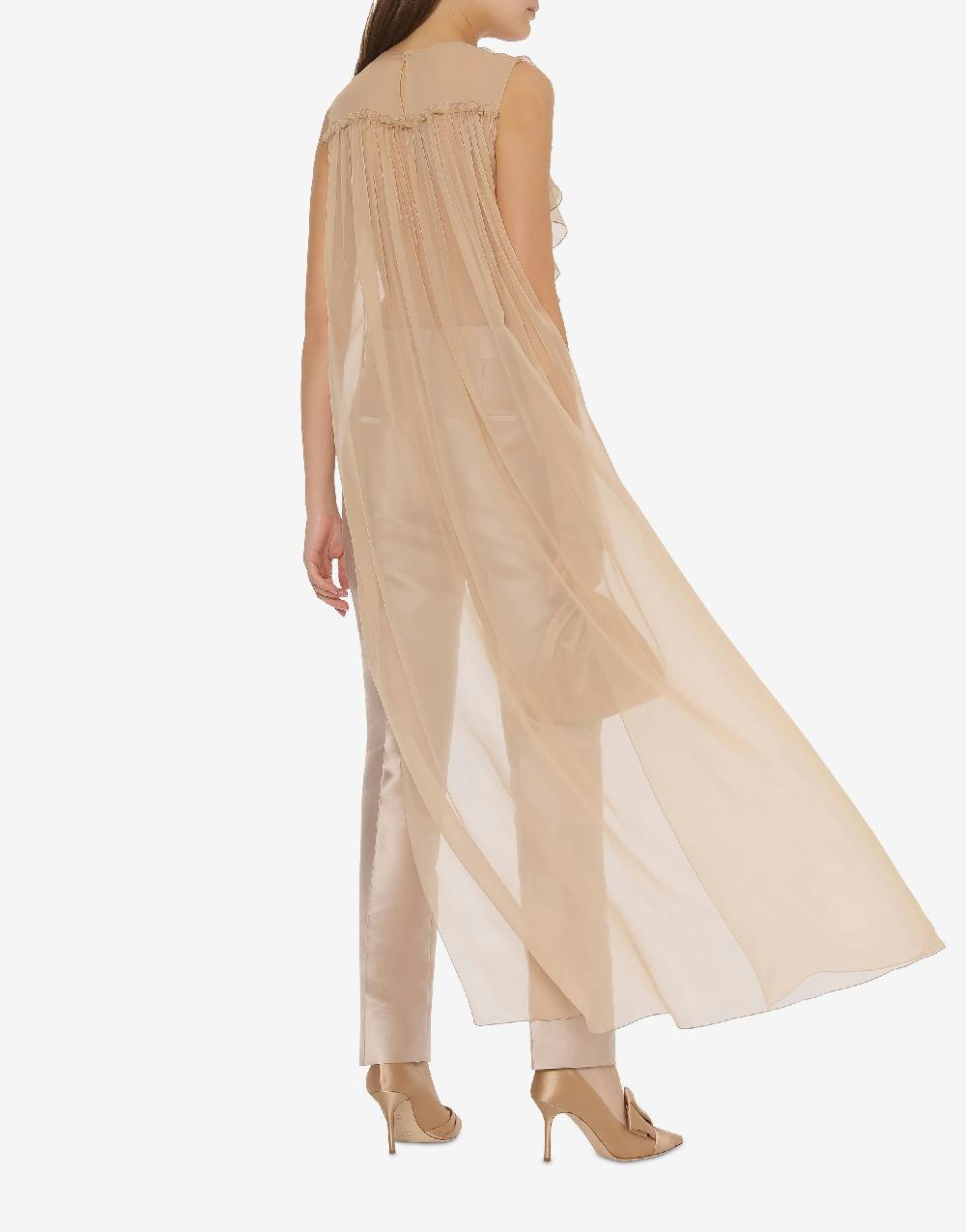 Alberta Ferretti Blusa in chiffon organico con ruches In Linea