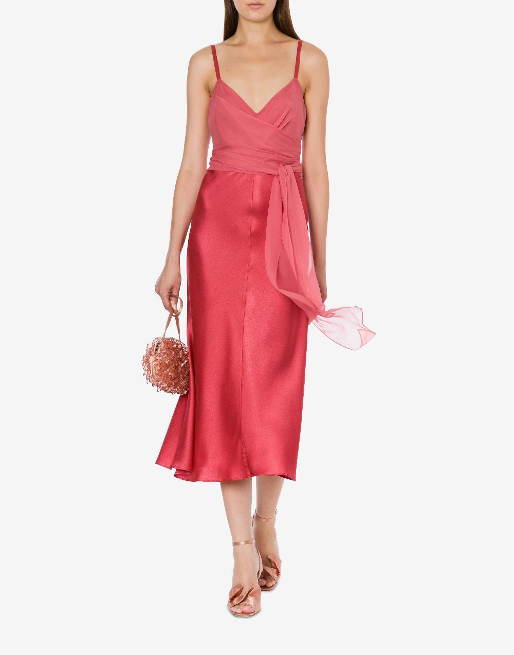 Alberta Ferretti Abito longuette in raso Nuovo