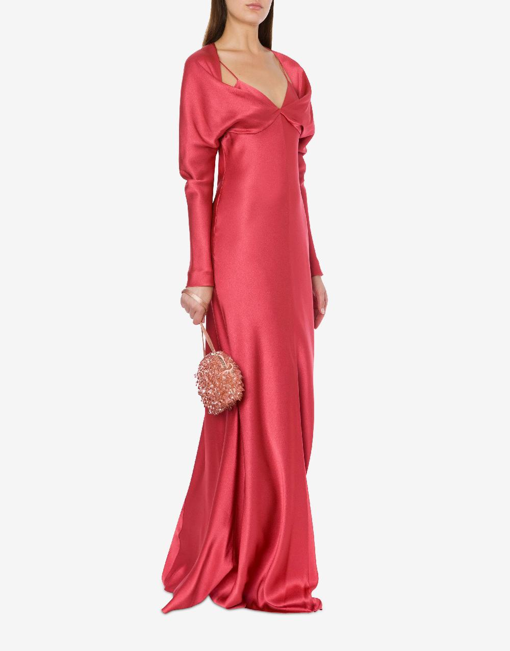 Alberta Ferretti Abito lungo in raso Cocktail Qualità