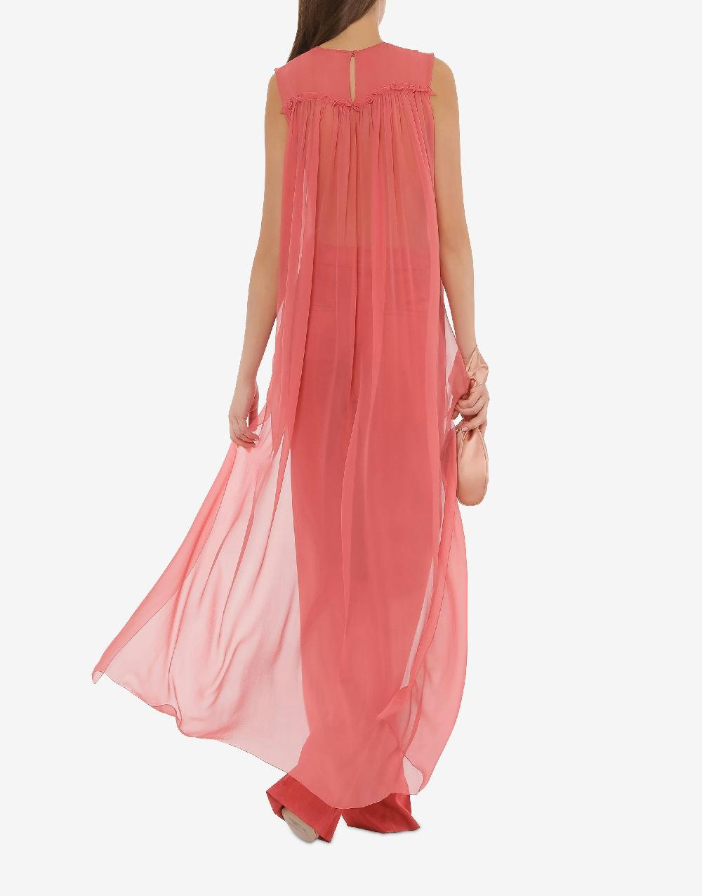 Alberta Ferretti Blusa in chiffon organico con ruches Spedizione Gratuita