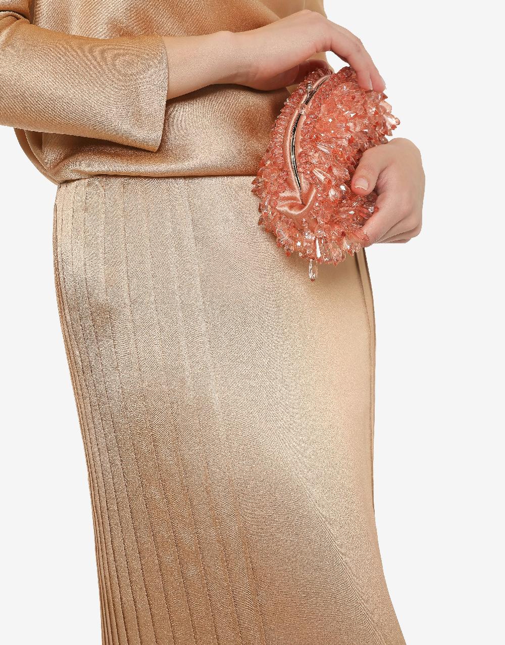 Alberta Ferretti Gonna lunga in raso con plissé Qualità Garantita