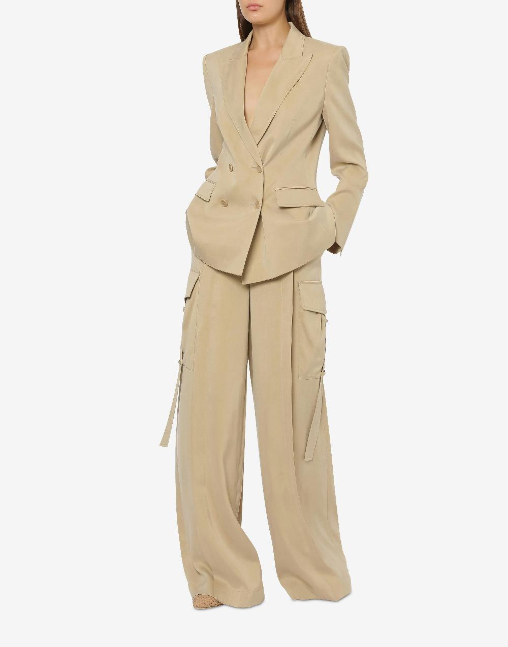 Alberta Ferretti Pantalone oversize in tela lavata Prezzo Ridotto