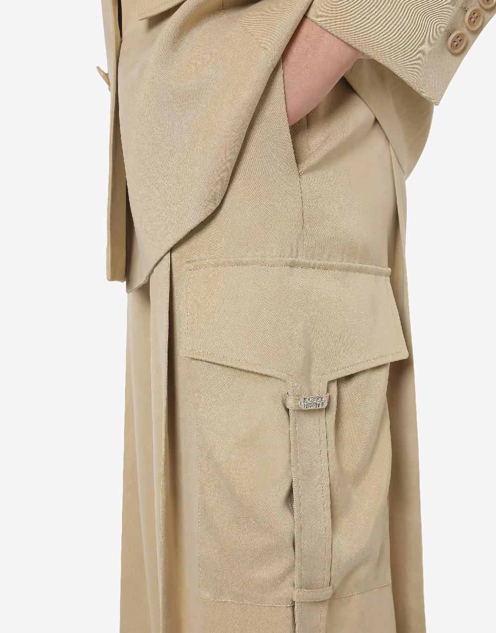 Alberta Ferretti Pantalone oversize in tela lavata Prezzo Ridotto