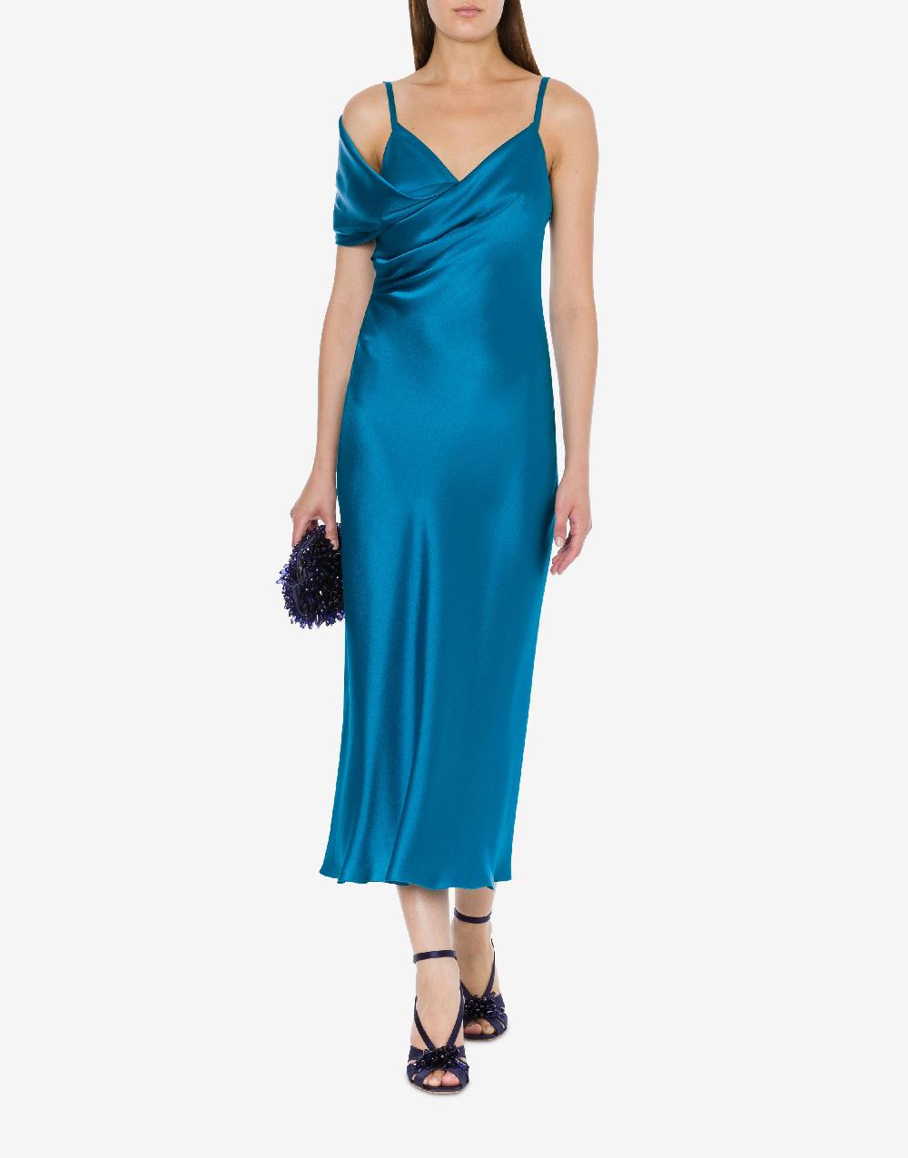 Alberta Ferretti Abito longuette in raso Cocktail In Vendita