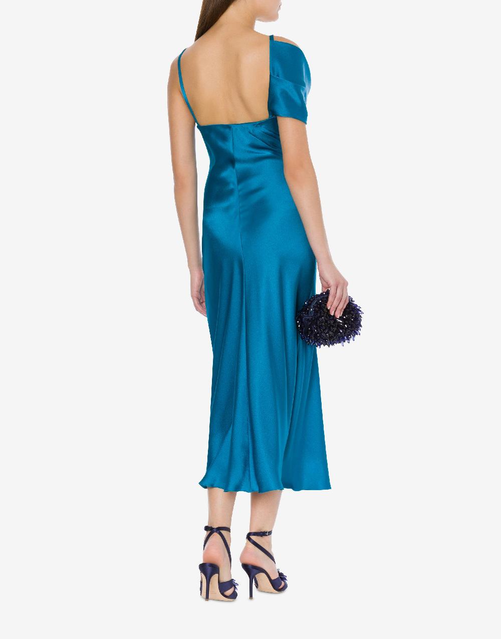 Alberta Ferretti Abito longuette in raso Cocktail In Vendita