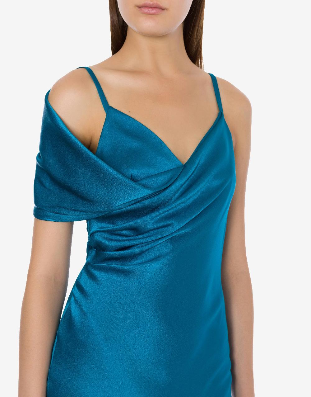Alberta Ferretti Abito longuette in raso Cocktail In Vendita