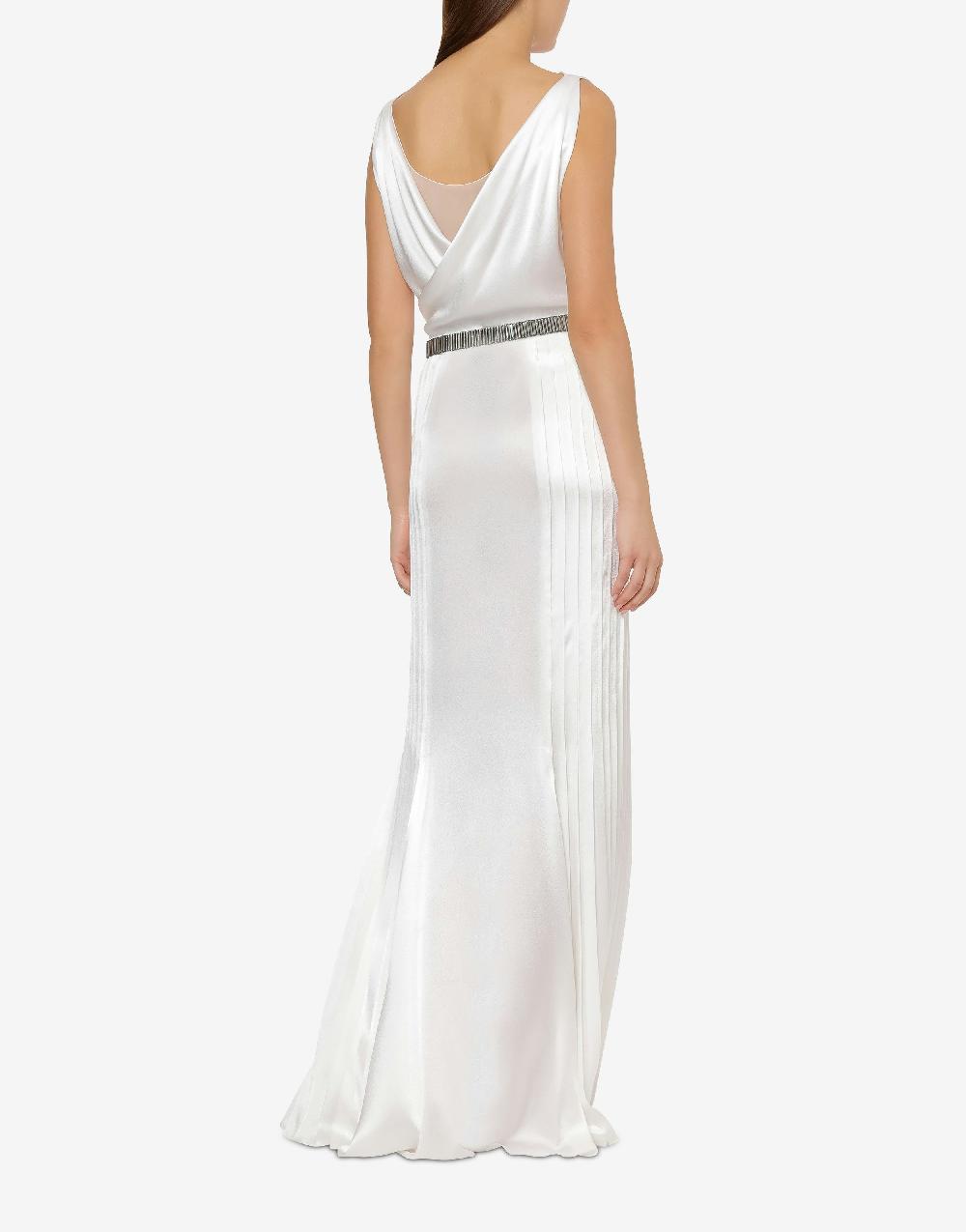 Alberta Ferretti Abito in raso con plissé Cocktail Hotsell