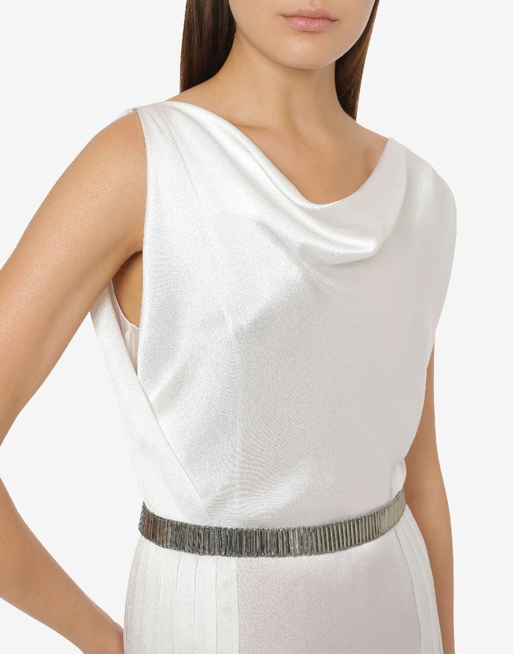 Alberta Ferretti Abito in raso con plissé Cocktail Hotsell