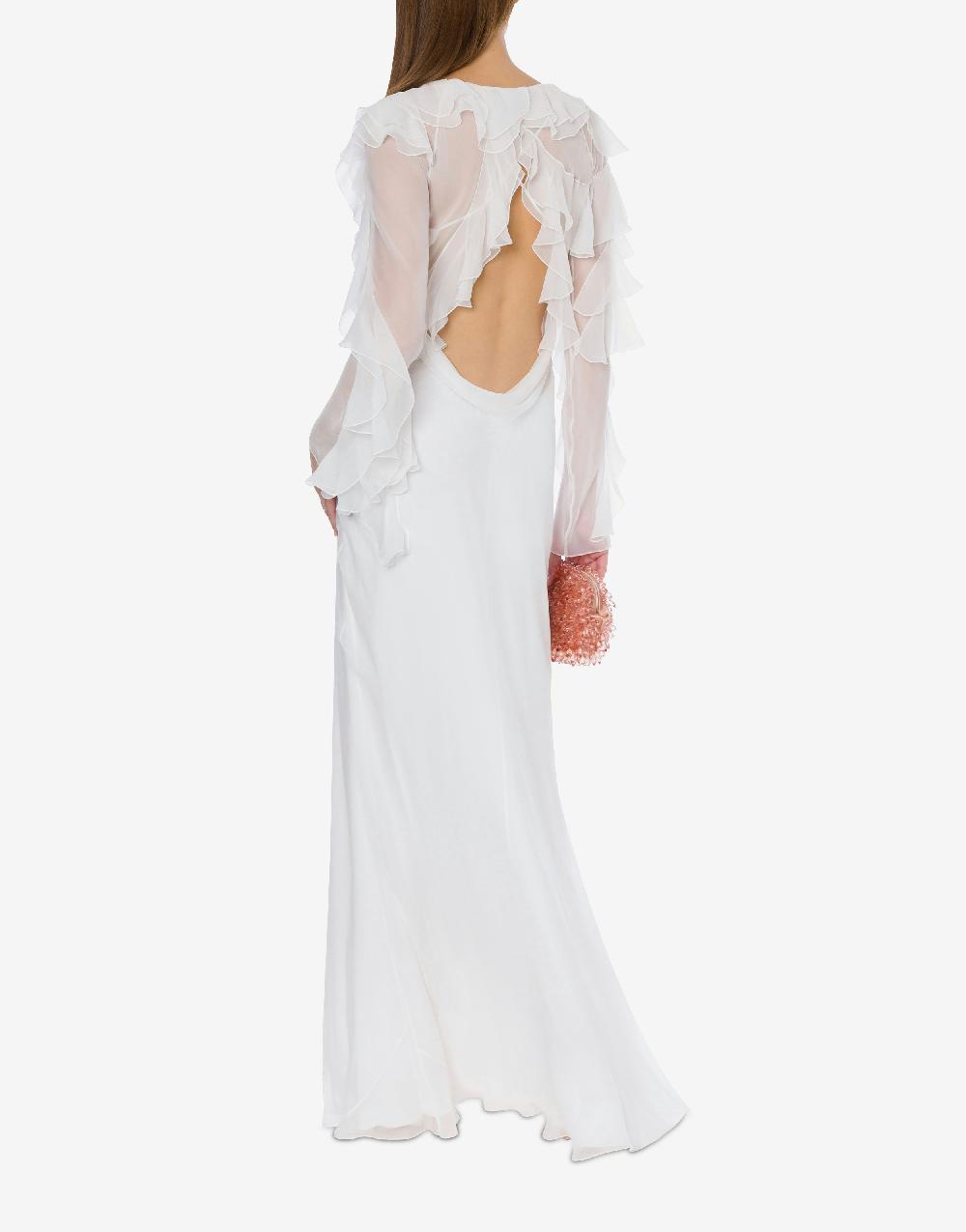 Alberta Ferretti Abito lungo in chiffon organico Cocktail Vendita Calda