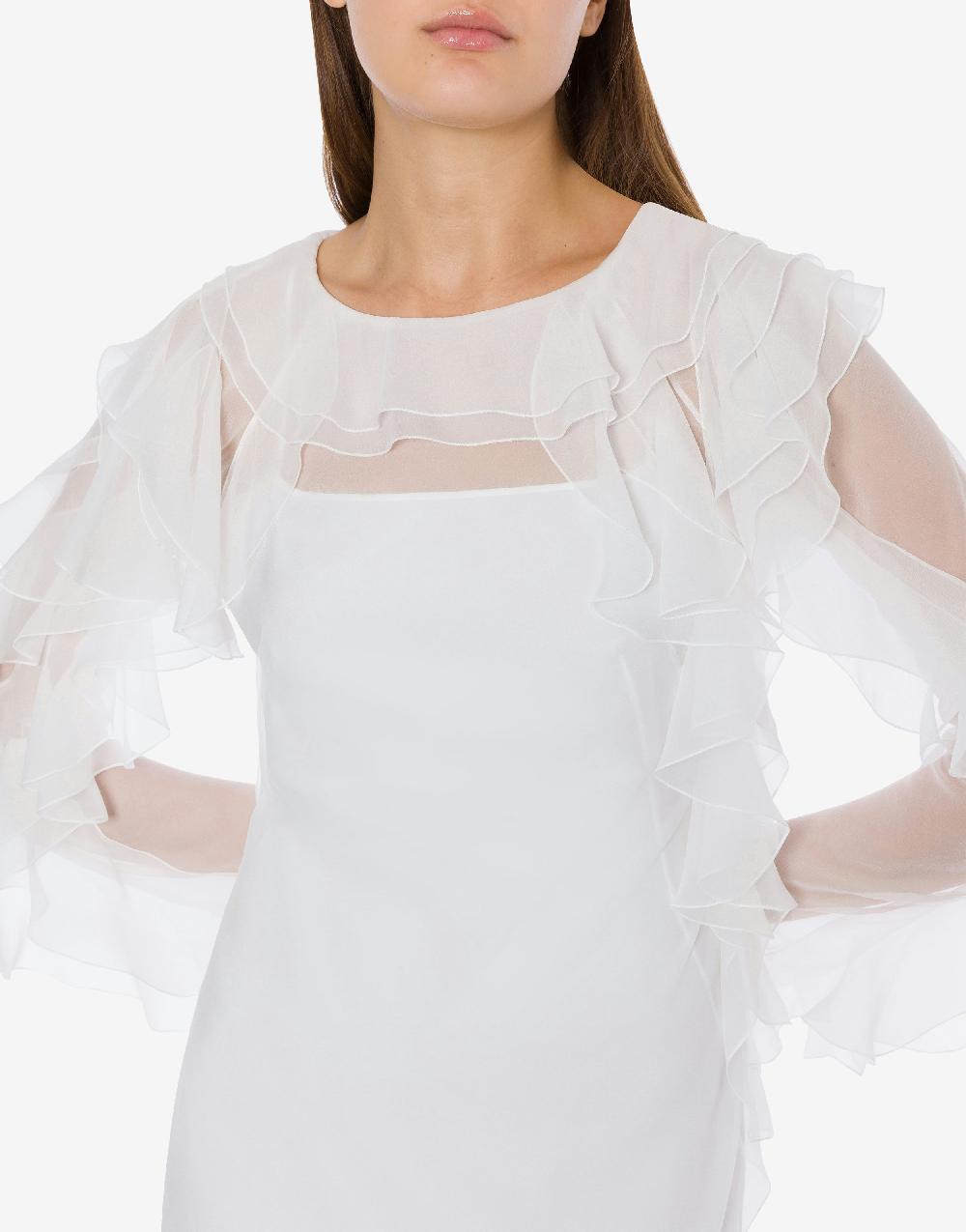 Alberta Ferretti Abito lungo in chiffon organico Cocktail Vendita Calda
