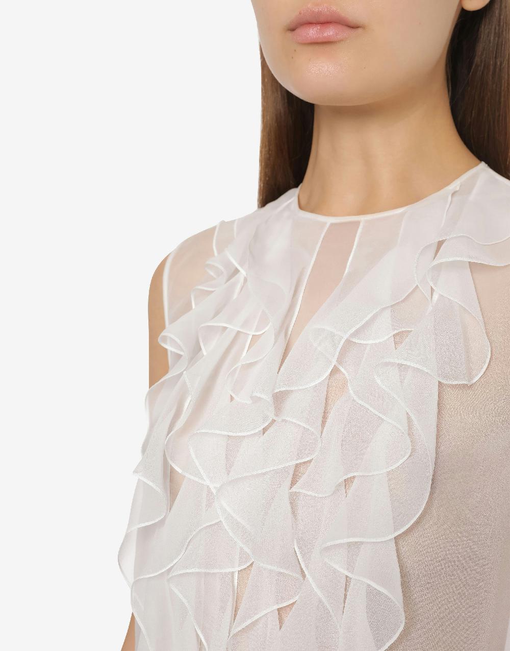 Alberta Ferretti Top in chiffon organico Nuova