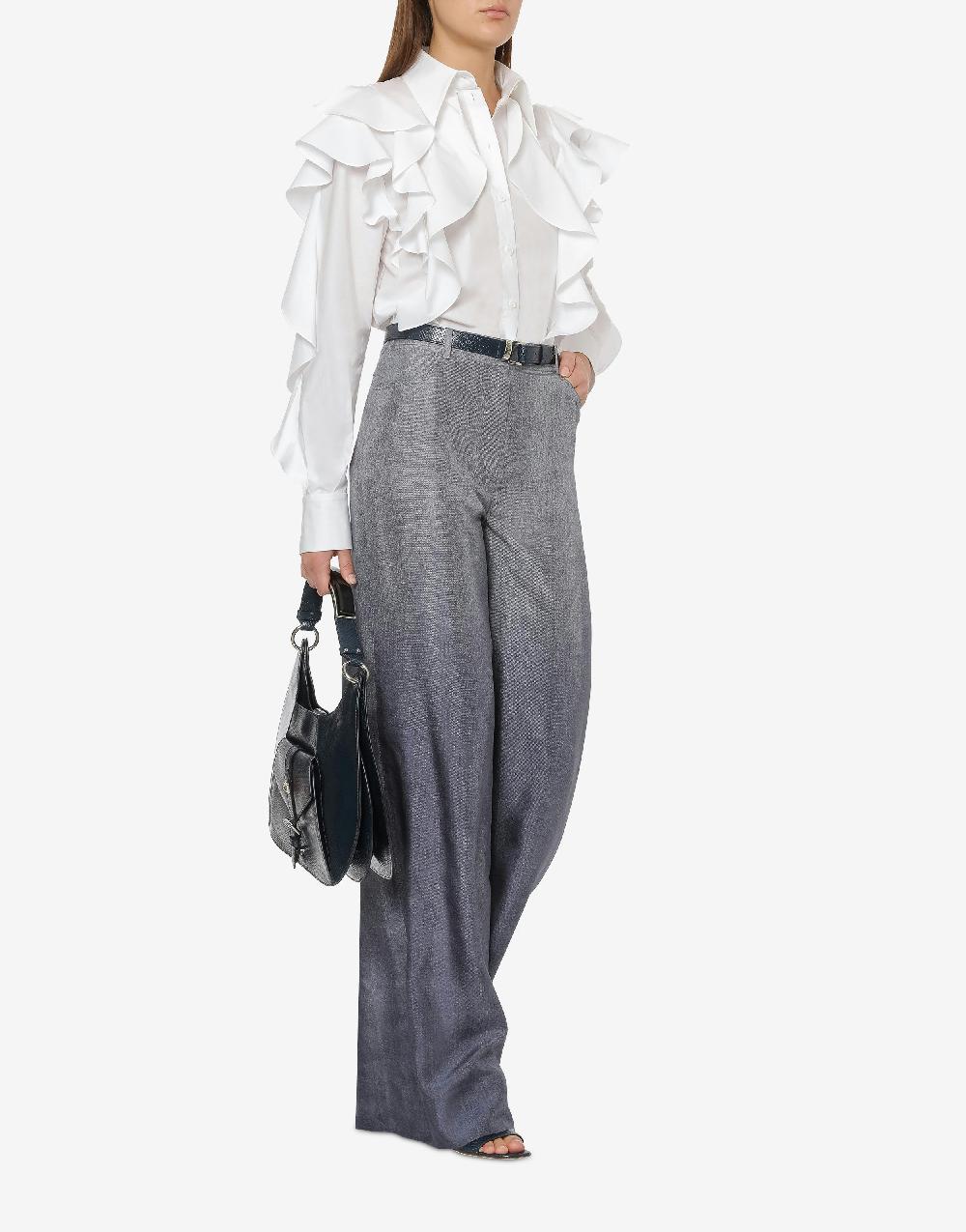 Alberta Ferretti Camicia in popeline stretch con ruches Offerta migliore