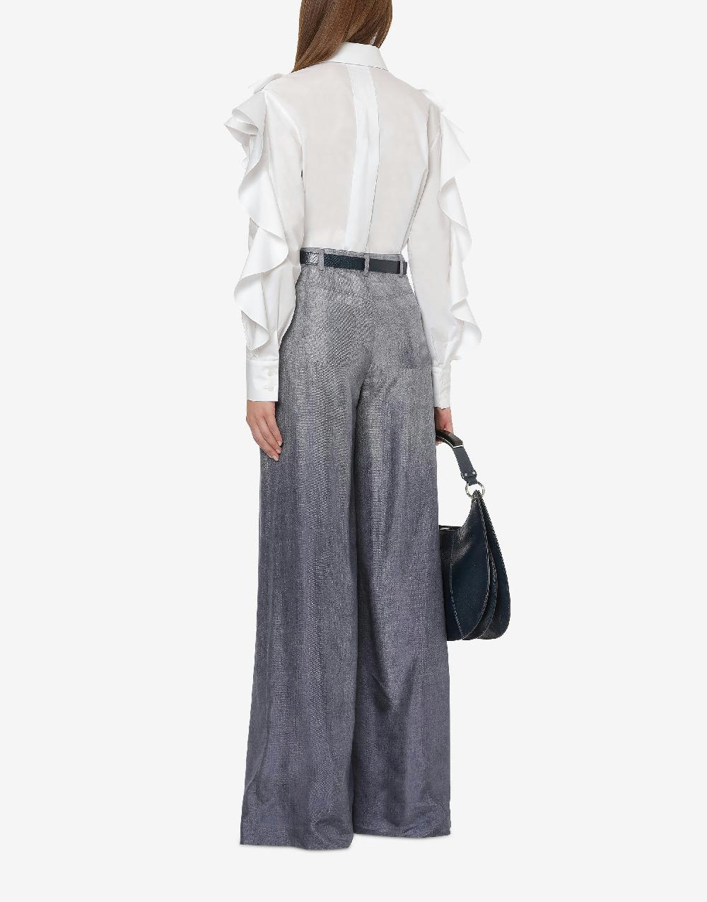 Alberta Ferretti Camicia in popeline stretch con ruches Offerta migliore