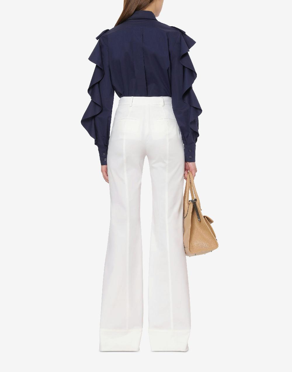 Alberta Ferretti Camicia in popeline stretch con ruches Italy