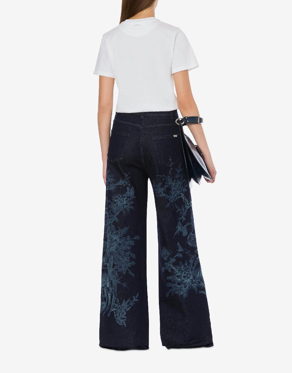 Alberta Ferretti T-shirt in jersey con ricamo paillettes e stones Promozione