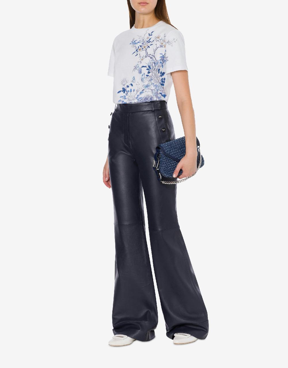 Alberta Ferretti T-shirt in jersey con stampa ciliegio e farfalle Pezzi Unici