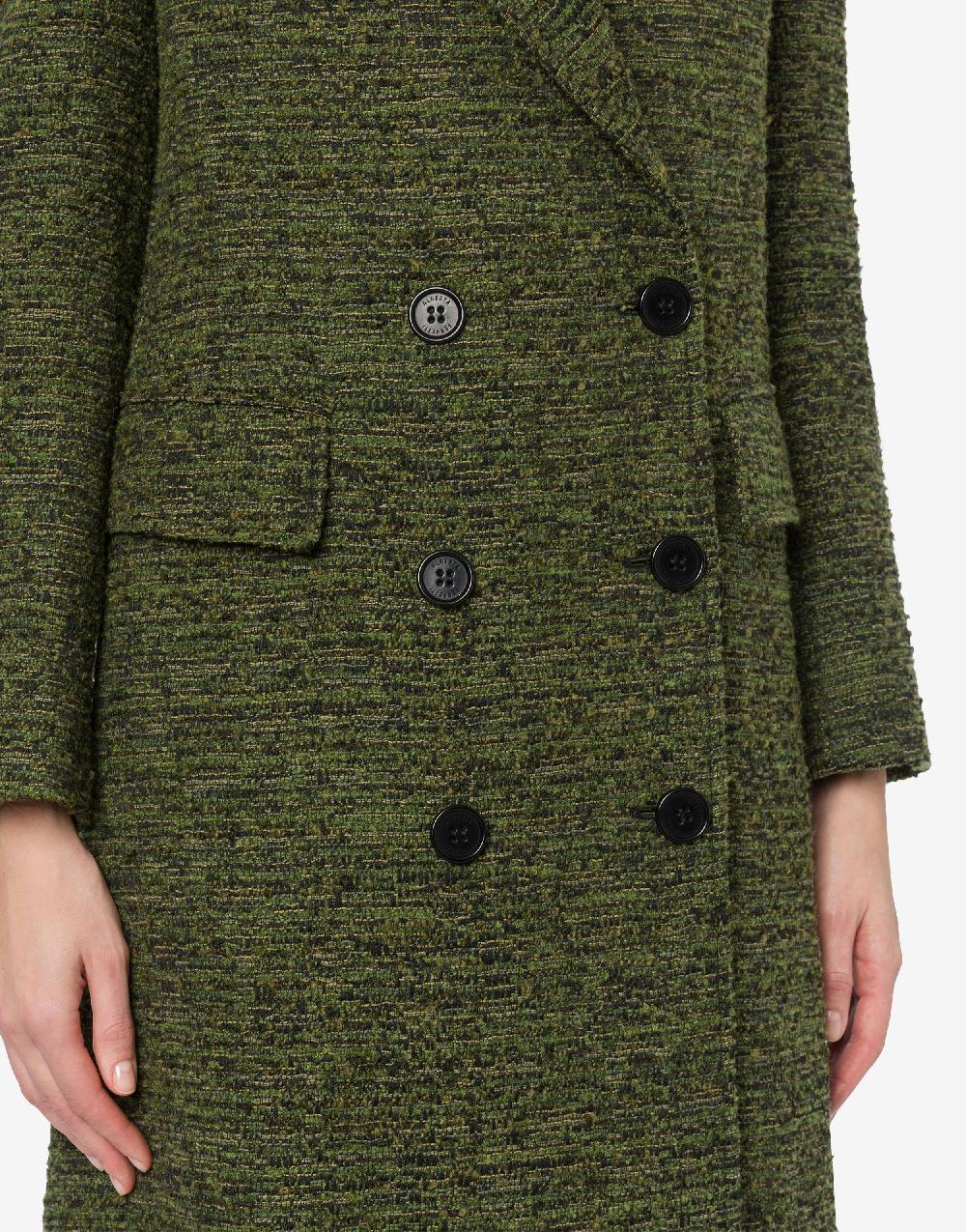 Alberta Ferretti Cappotto doppiopetto in tweed bottonato Soddisfazione Garantita
