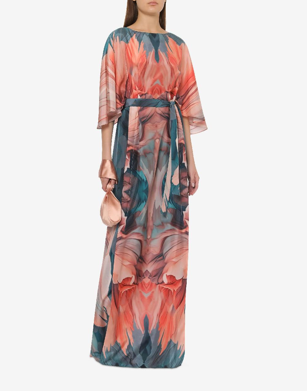 Alberta Ferretti Abito in habotai con stampa petali Negozi Online