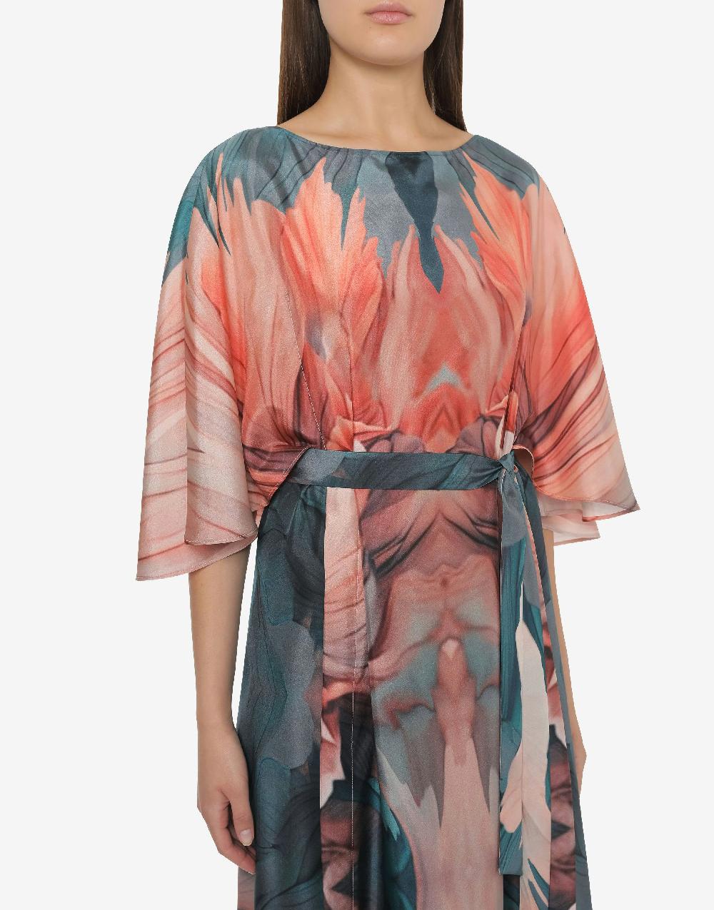 Alberta Ferretti Abito in habotai con stampa petali Negozi Online