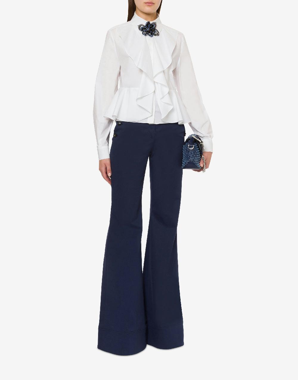 Alberta Ferretti Pantalone flare in tela di cotone stretch Acquista Ora