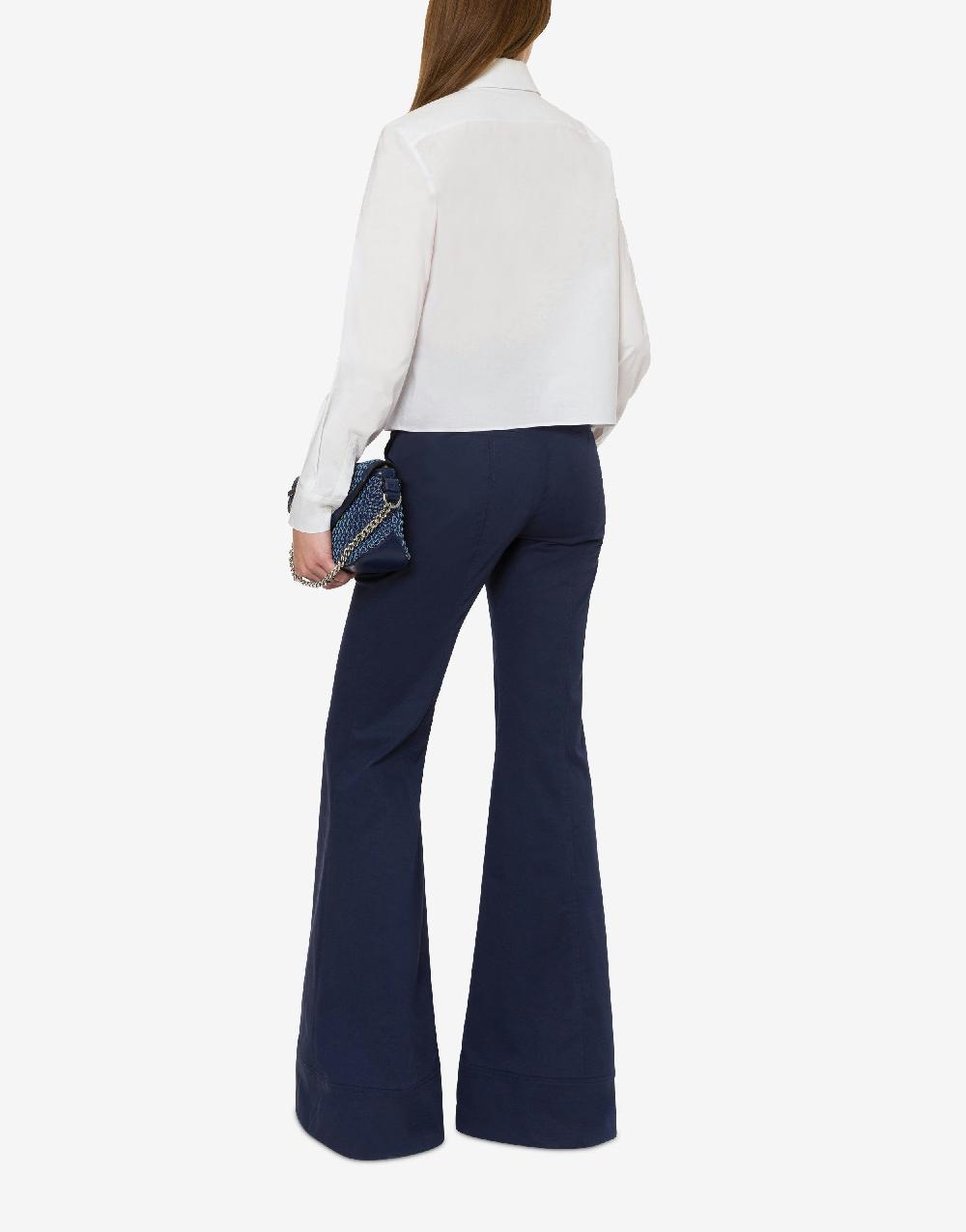 Alberta Ferretti Pantalone flare in tela di cotone stretch Acquista Ora