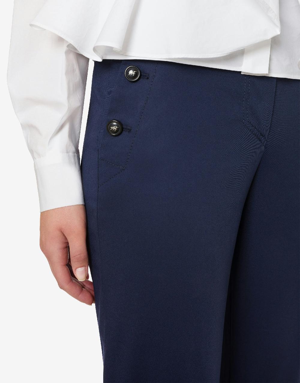 Alberta Ferretti Pantalone flare in tela di cotone stretch Acquista Ora