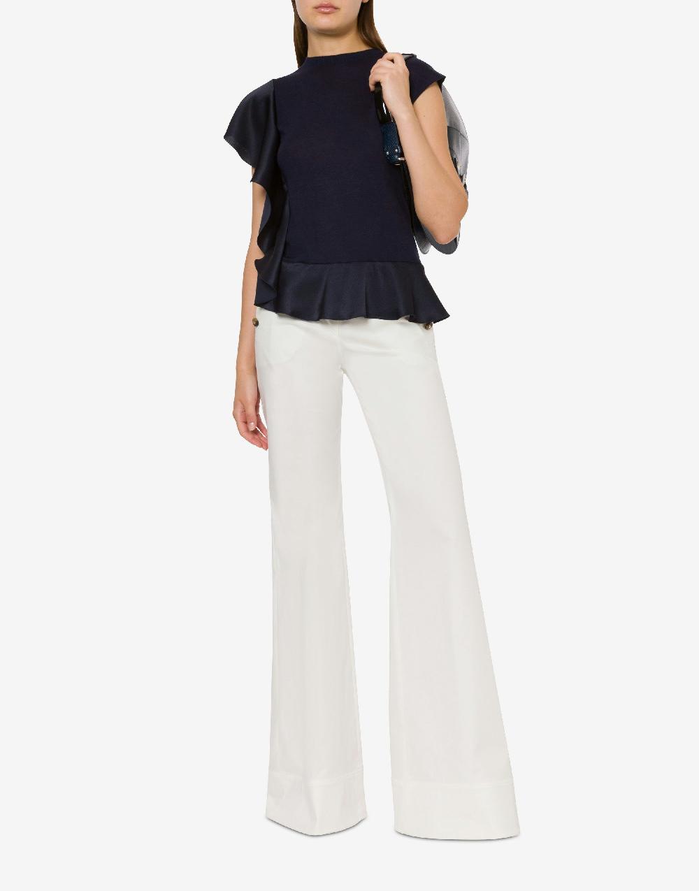 Alberta Ferretti Maglia in cashmere e seta con ruches Consegna Veloce