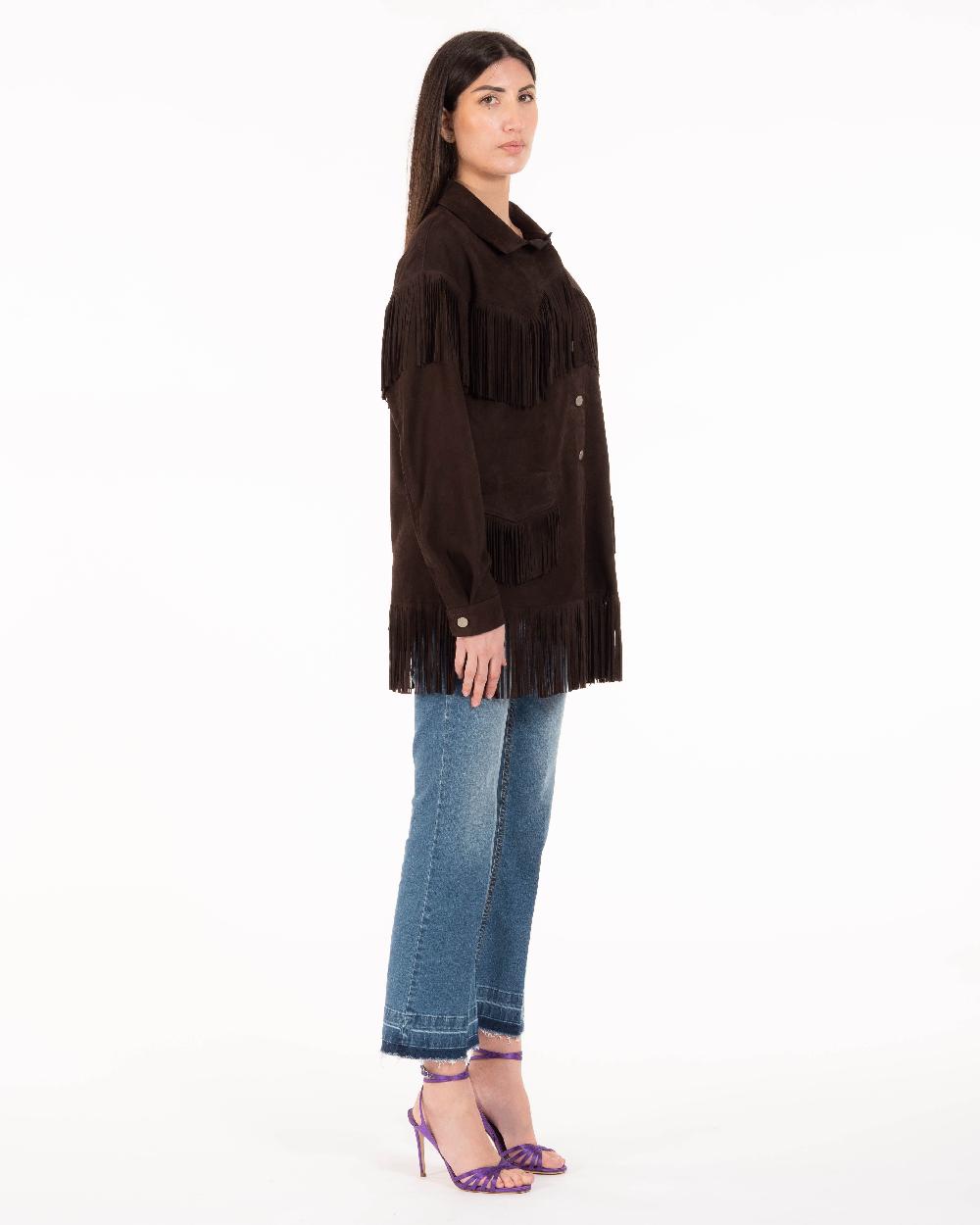 Alessandra chamonix PAIGE MORO / GIACCA CON FRANGE Saldi