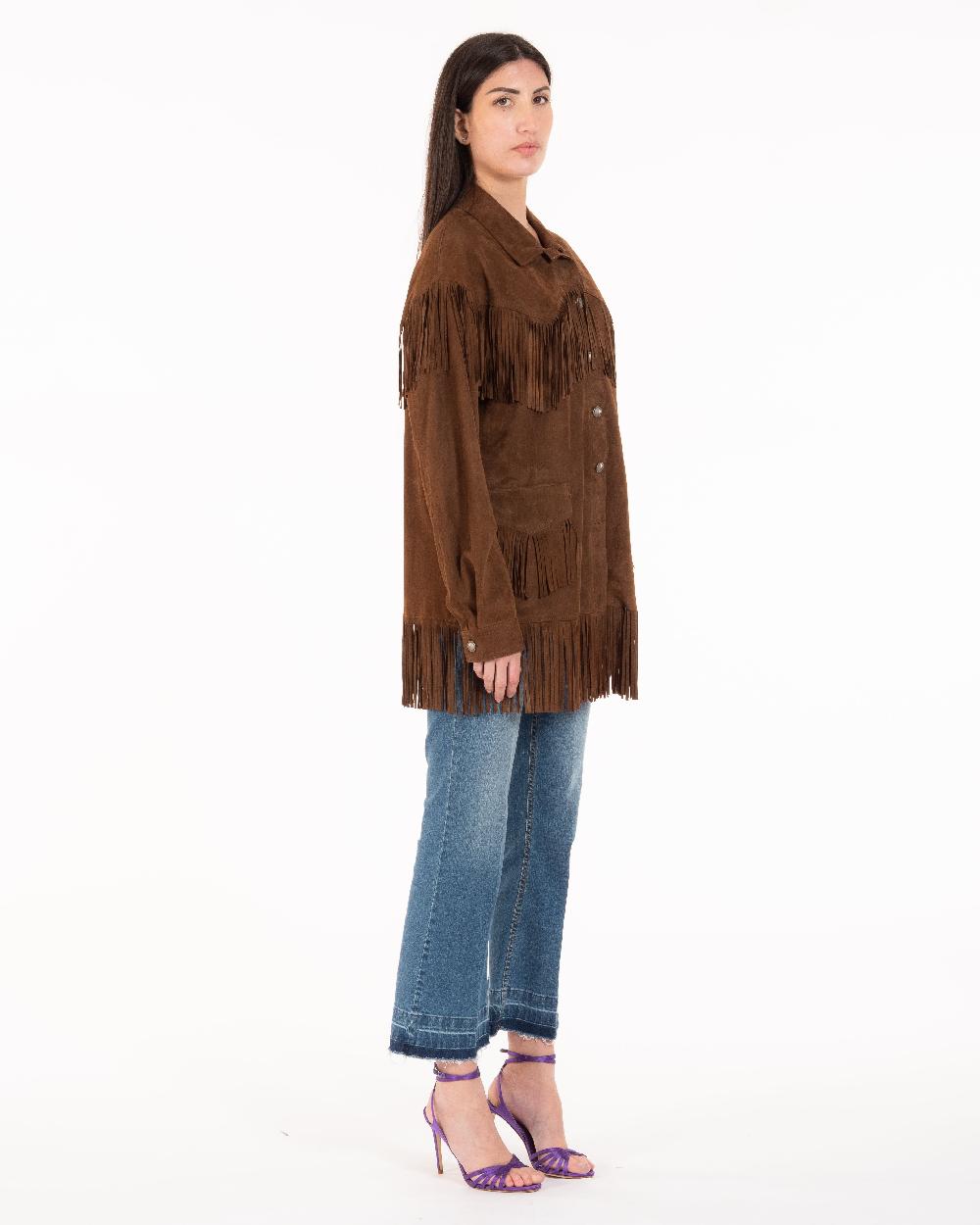 Alessandra chamonix PAIGE COGNAC / GIACCA CON FRANGE Offerte