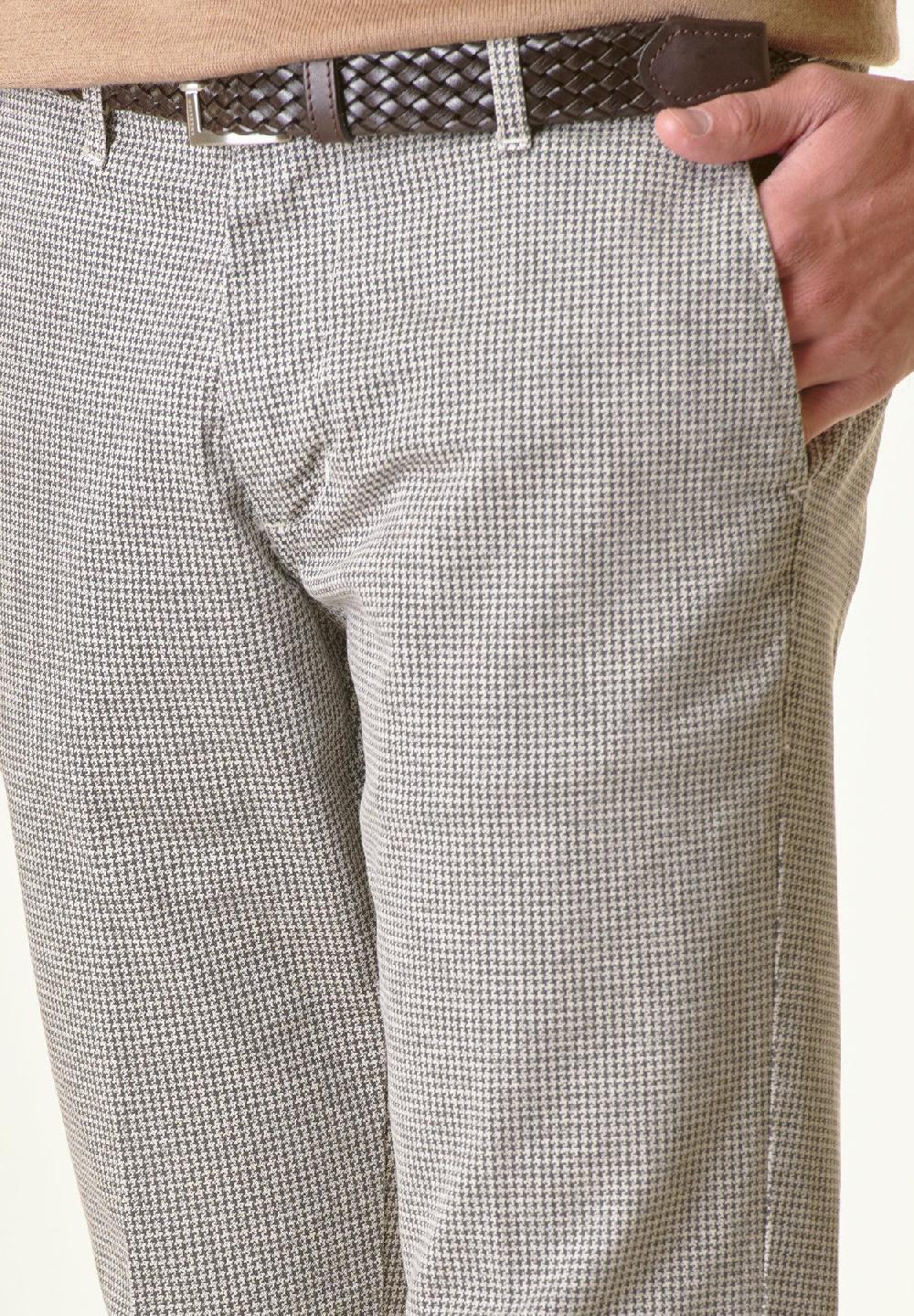 Angelico Pantalone gesso-nero piedpul regular Vendita Economica