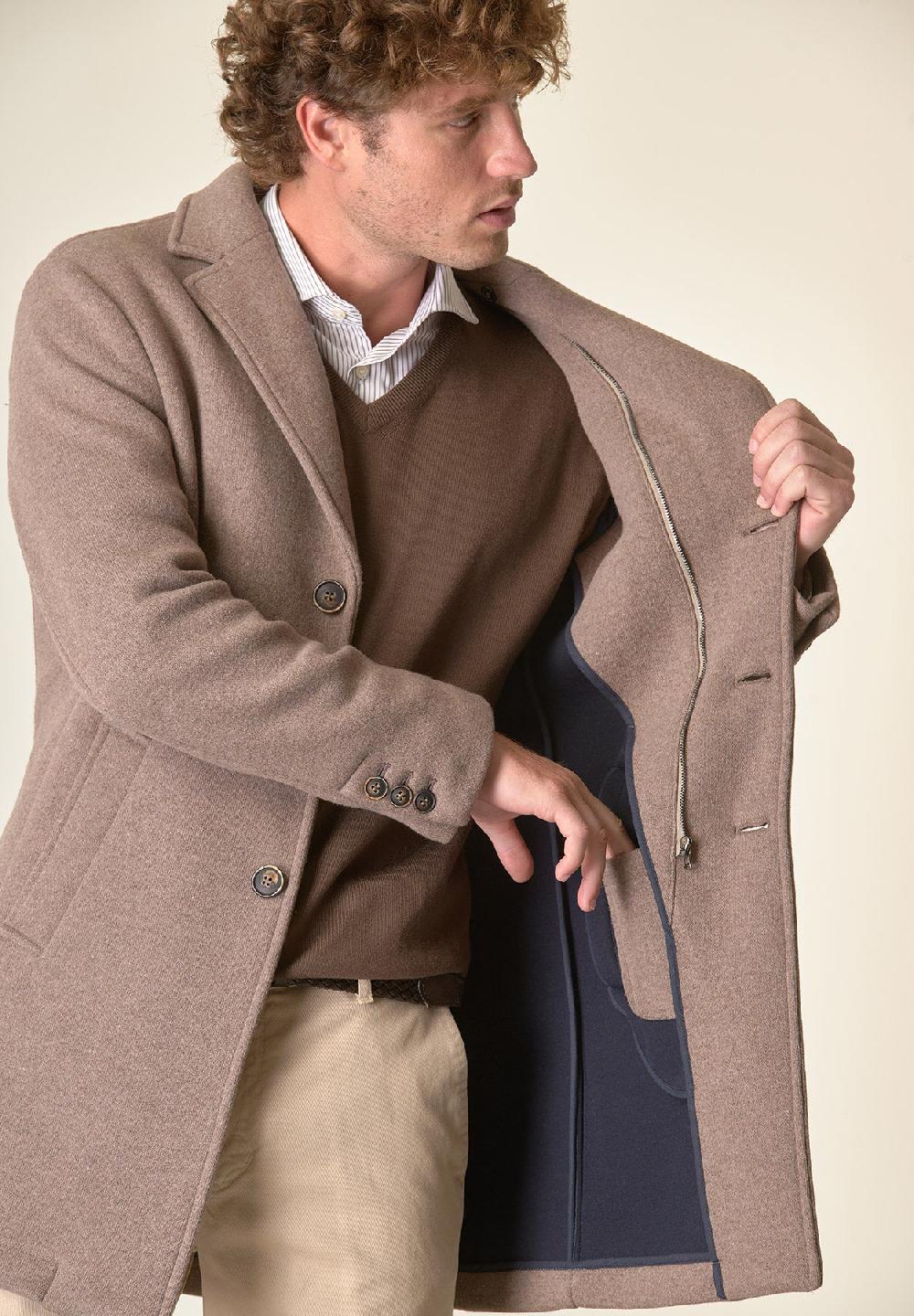 Angelico Cappotto nocciola sfoderato pettorina staccabile Negozio