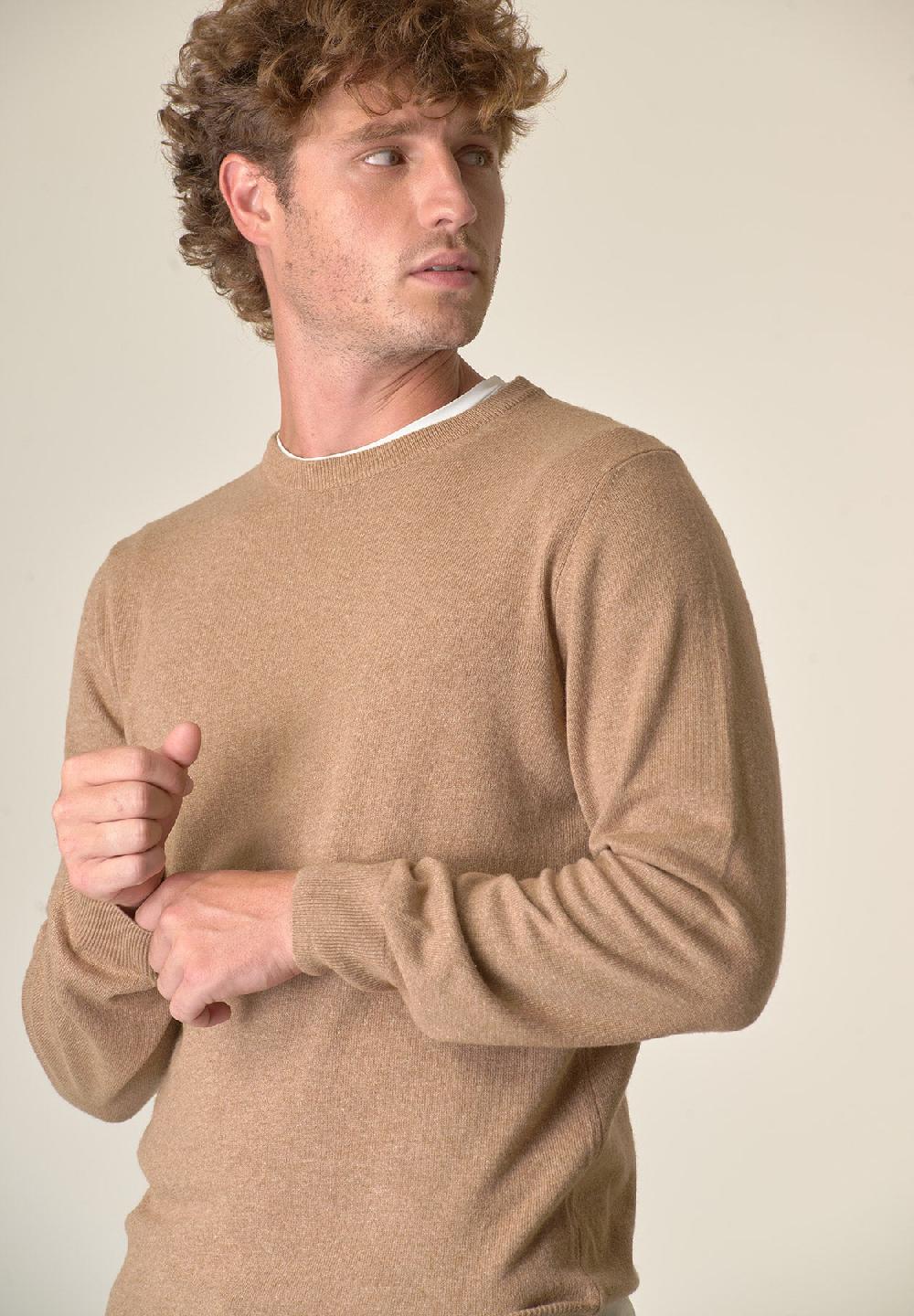 Angelico Girocollo cammello misto cashmere In Saldo