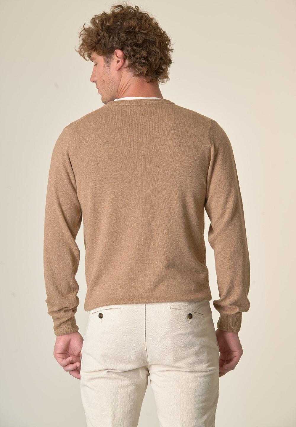 Angelico Girocollo cammello misto cashmere In Saldo