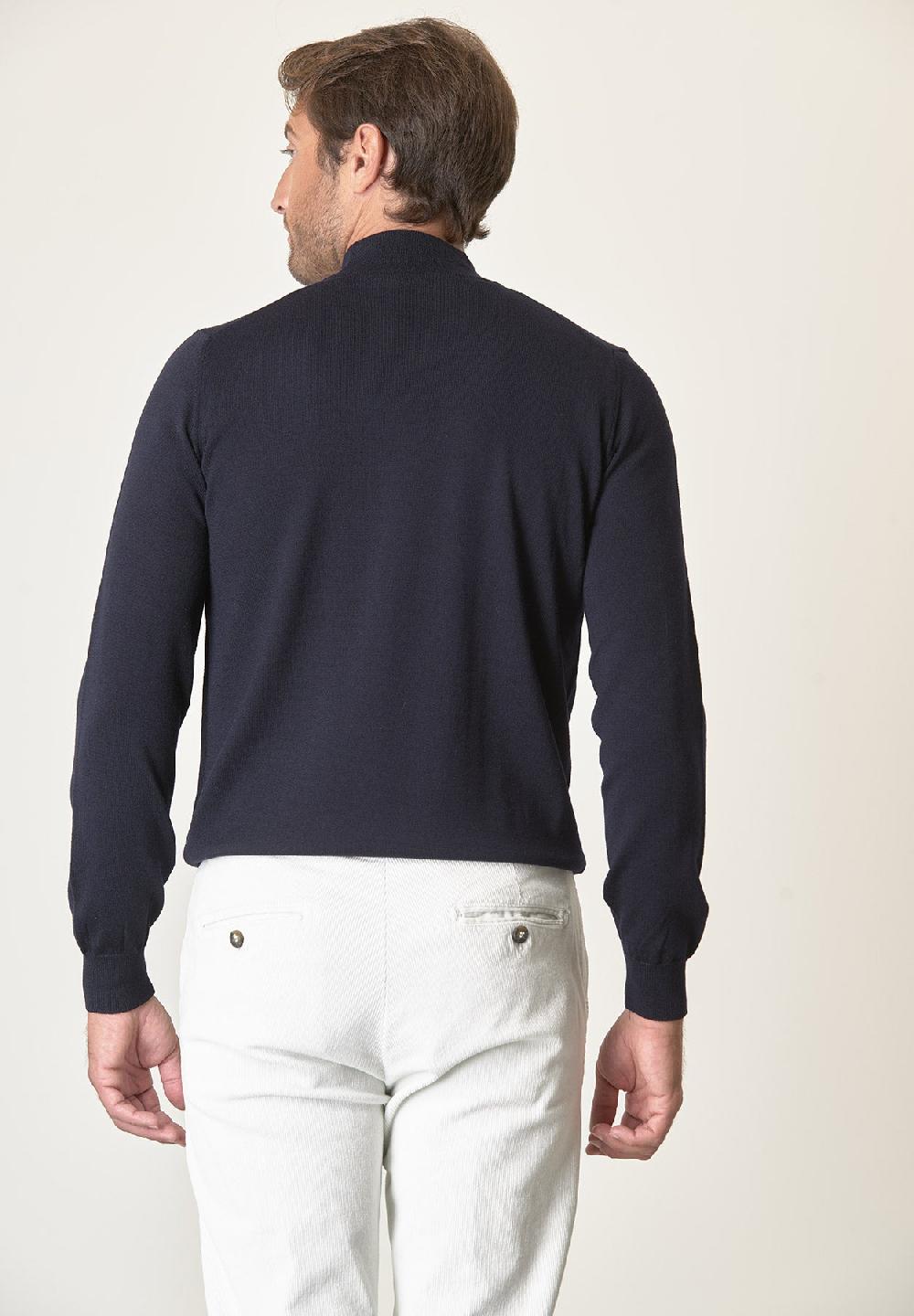 Angelico Lupetto blu lana merinos extrafine Promozione