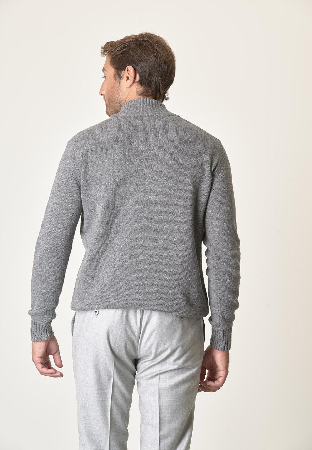Angelico Lupetto zip grigio chiaro misto lana Pezzi Unici