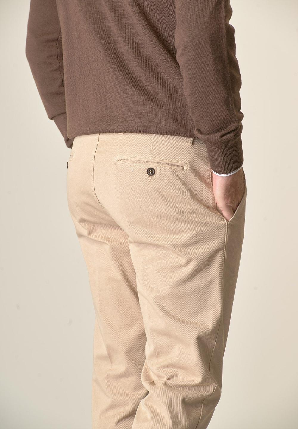 Angelico Pantalone beige tricotina cotone stretch regular fit Acquista Ora