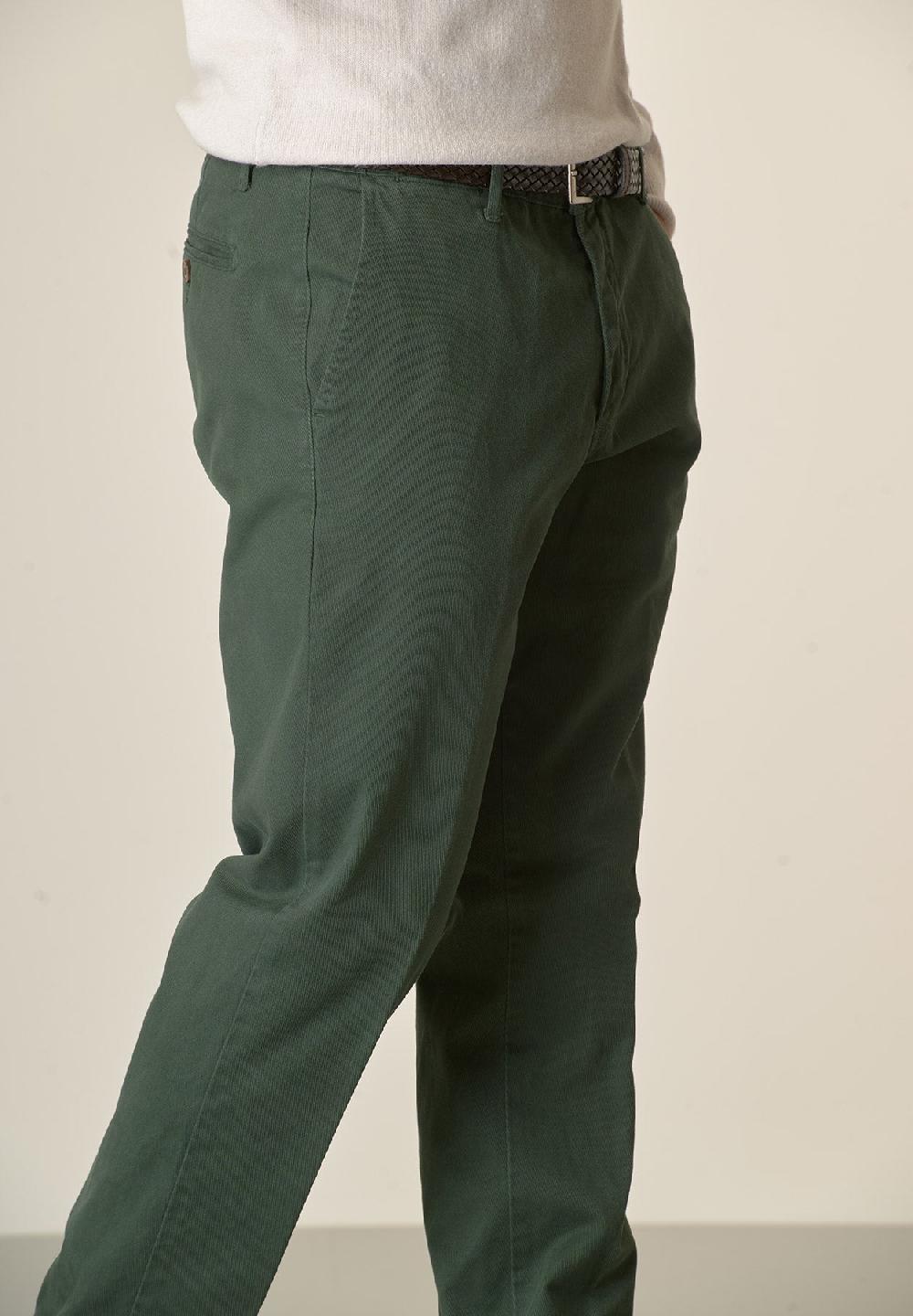 Angelico Pantalone verde bosco tricotina cotone stretch regular fit Affare Del Giorno