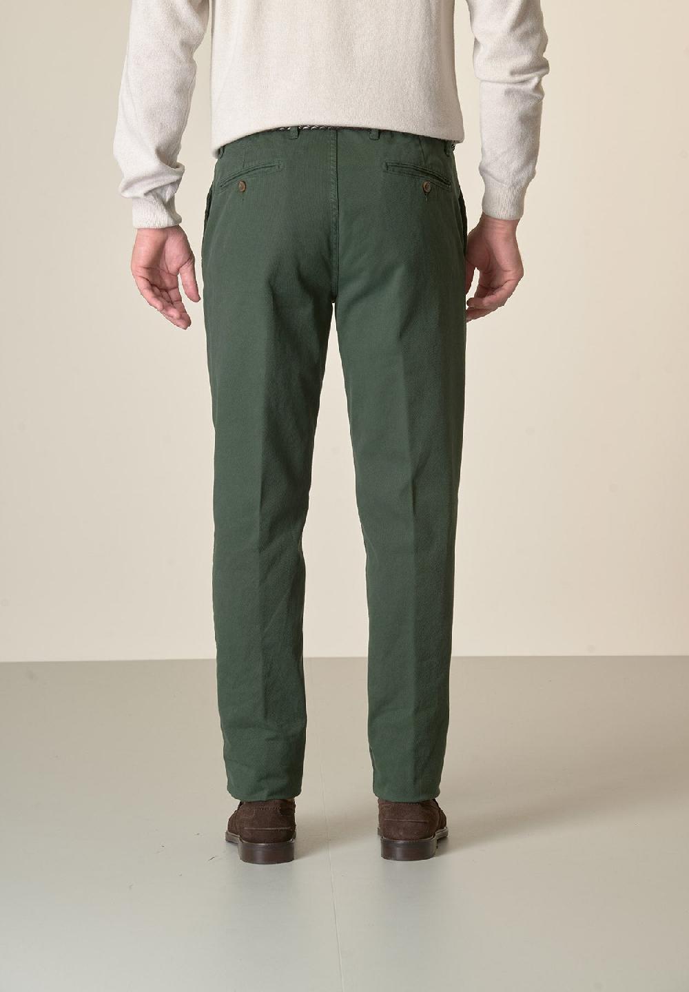 Angelico Pantalone verde bosco tricotina cotone stretch regular fit Affare Del Giorno