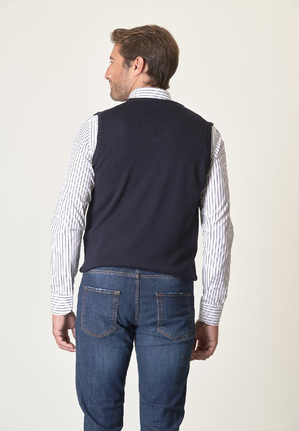 Angelico Gilet blu lana merinos extrafine Novità